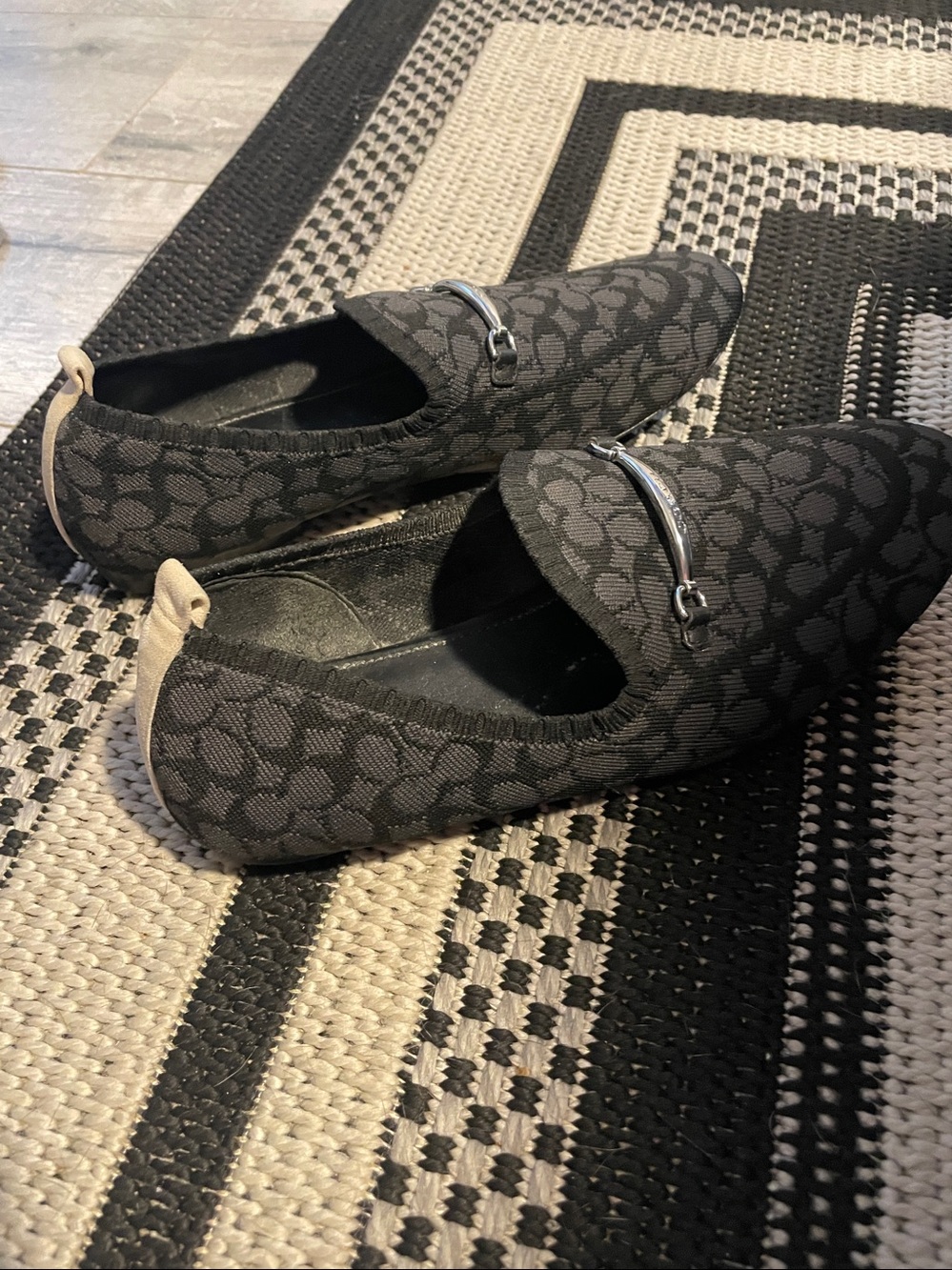Coach woman’s Black Signature Slip-On Loafers with Silver Bit - Picture 7 of 7